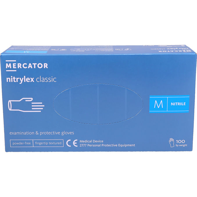 Mercator Nitrilhandskar Blå M 100-pack