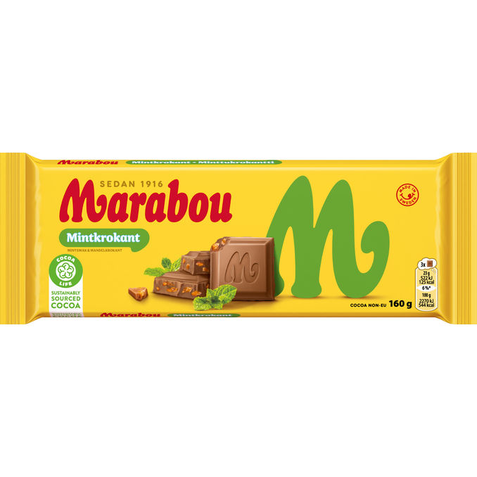 Marabou Mjölkchoklad Mintkrokant