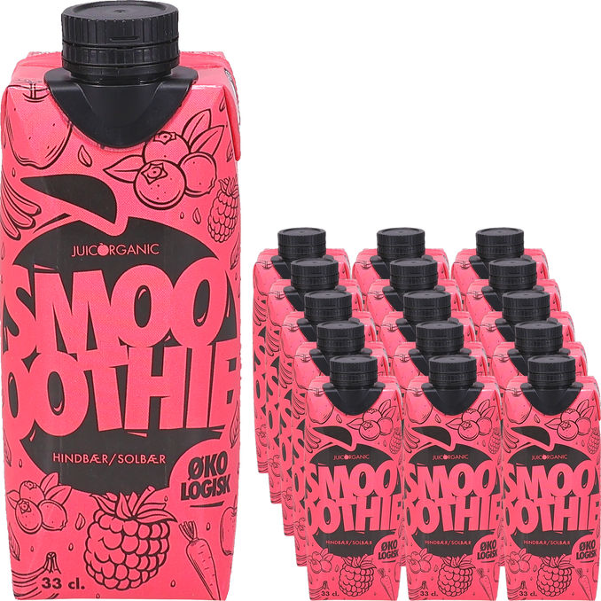 JuicOganic Øko Smoothies Hindbær/Solbær