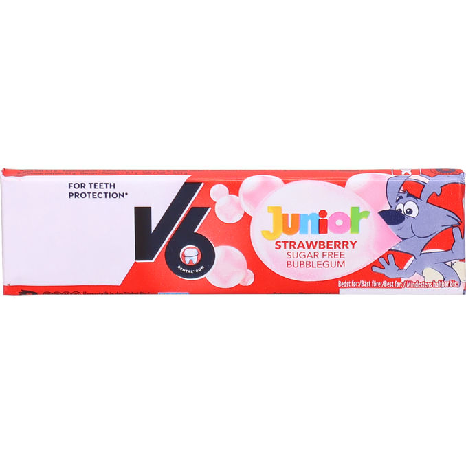 V6 Tuggummi Junior Bubblegum Strawberry