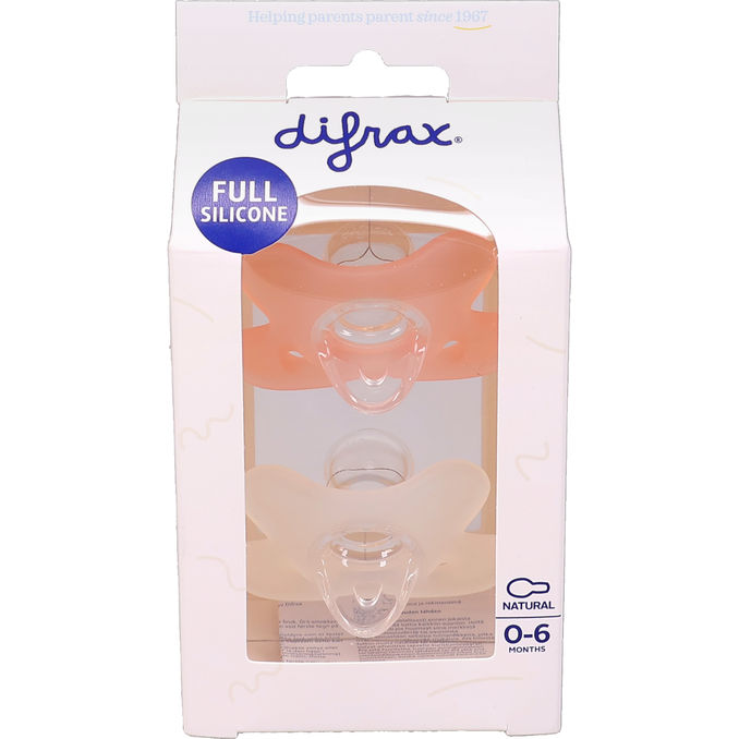 Difrax Full Silicone Sutter Blossom/White 0-6m 2-pak