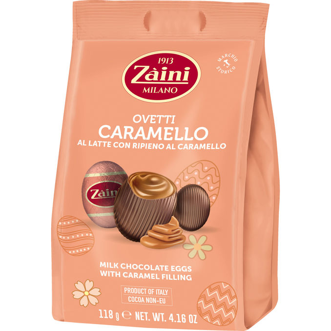 Zaini Mælkechokoladeæg med Karamelfyld