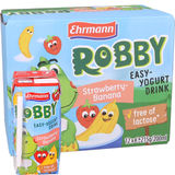 Ehrmann Jogurttijuoma Robby Easy Mansikka & Banaani 12-pack