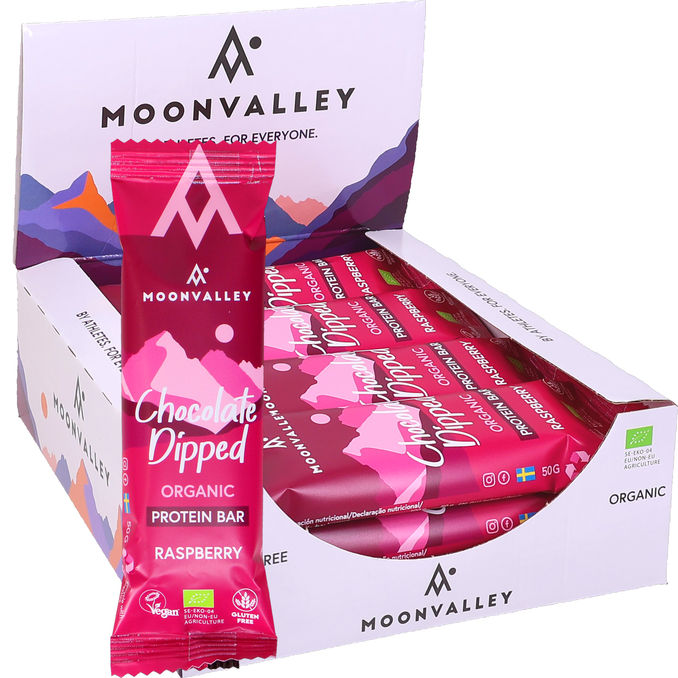 Moonvalley Proteinbar Choklad & Hallon 12-pack