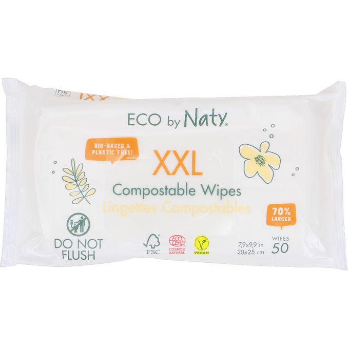 Naty XXL Komposterbare Vådservietter 50 Stk