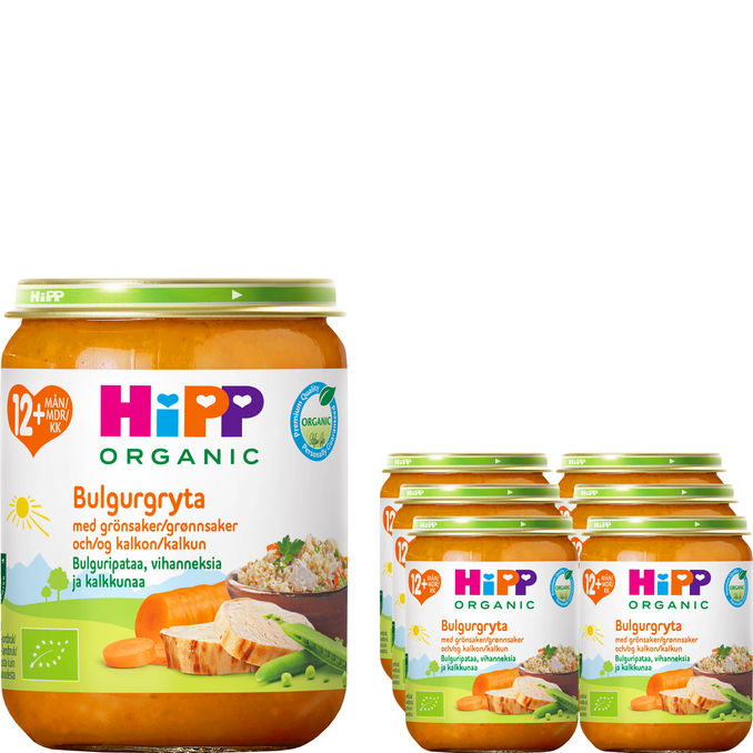 Hipp Bulgurgryta Grönsaker & Kalkon 6-pack