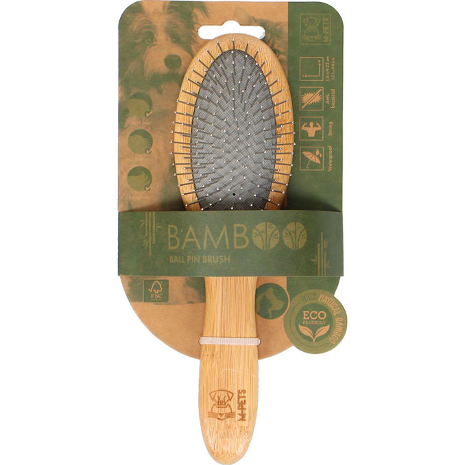 M-Pets Koiran Harja Bamboo Metallipiikeillä