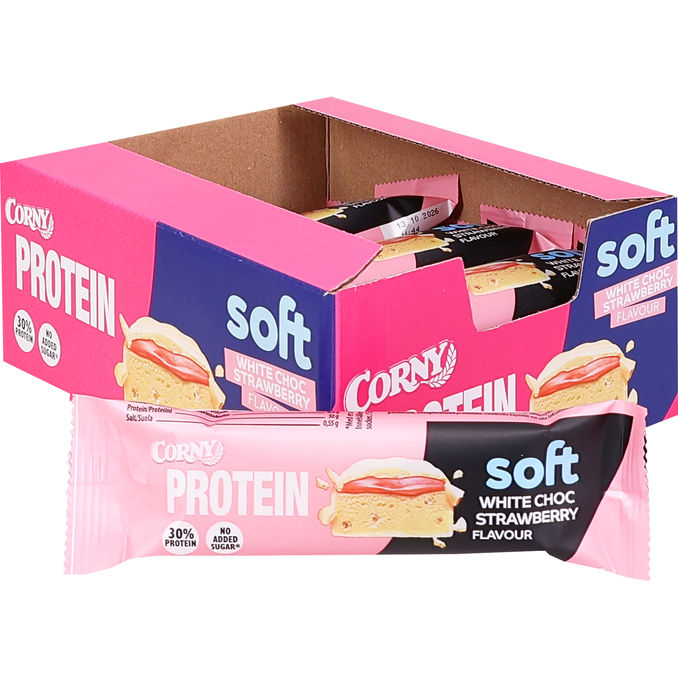 Corny Proteiinipatukka Soft White Choc Strawberry 12-pack