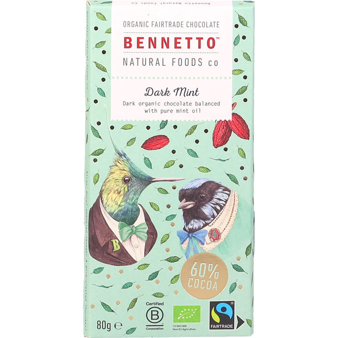 Bennetto Chokolade Dark Mint 80g