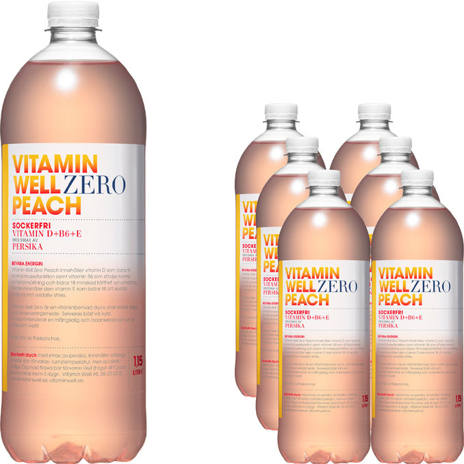 Vitamin well Vitamindryck Persika Zero 6-pack