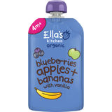 Bedst før: 28.02.2027 Ella's Kitchen Øko Blåbær Æble Banan Vanilje Puré 120 g