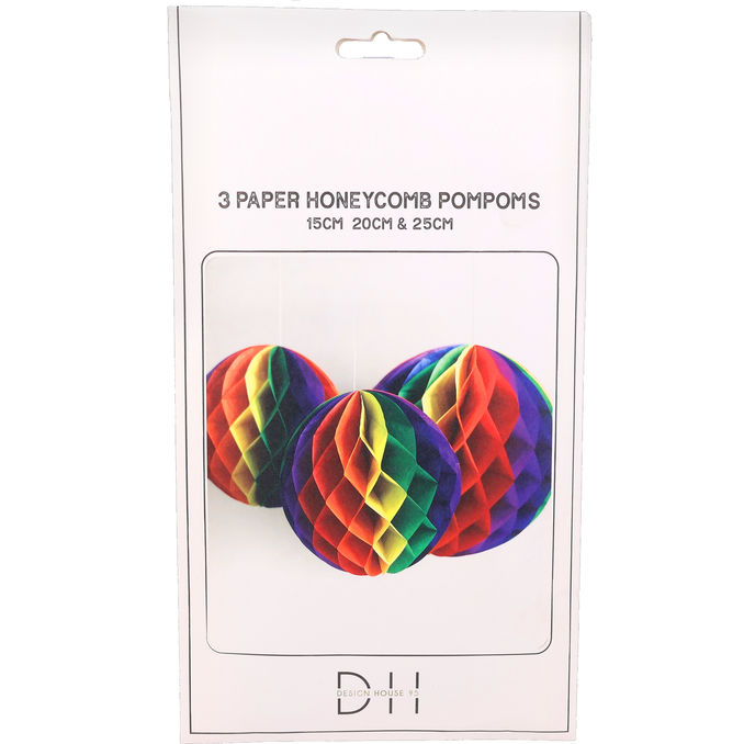 DesignHouse 95 Papirdekorationer Regnbue 3 stk