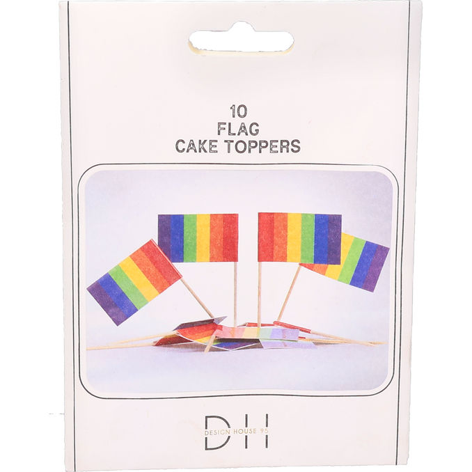 DesignHouse 95 Tårtdekoration Prideflagga 10-pack