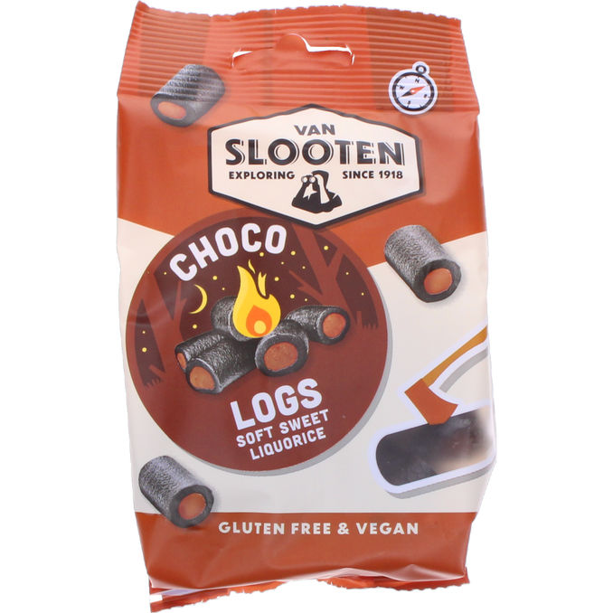 Van Slooten Sötlakrits Choco Logs Glutenfri