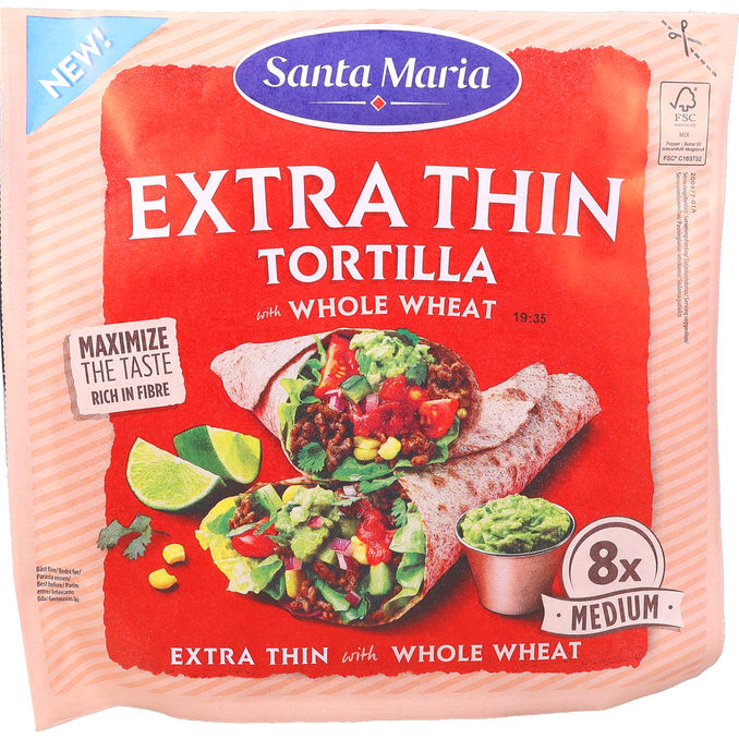 Santa Maria Tortilla Fullkorn Extra Thin 8-pack
