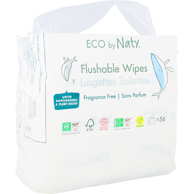Naty Våtservetter Flushable Eko 3 x 56-pack
