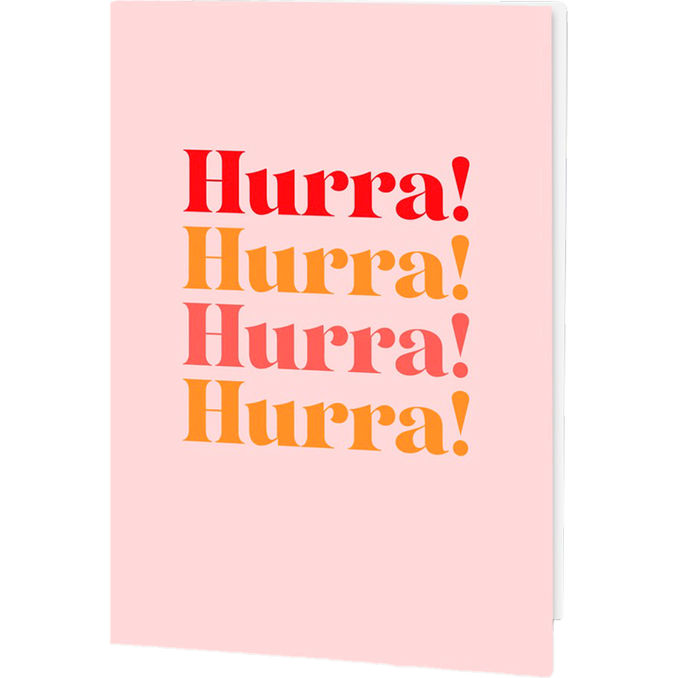 Hälsningskort Kort Hurra hurra hurra hurra Rosa