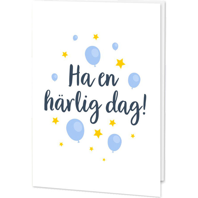Hälsningskort Kort Ha en härlig dag Blå & Gul