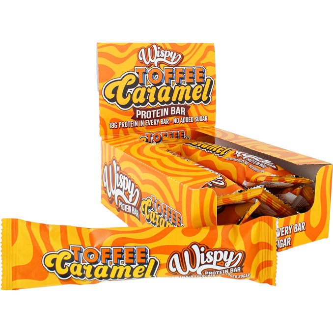 Wispy Protein Barer Toffee Caramel 10-pak