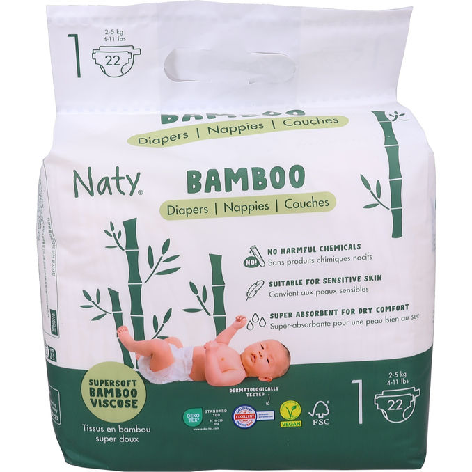 Naty Bambusbleer Str 1 (2-5 kg) 22-pak