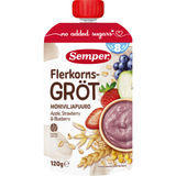 Bedst før: 09.12.2026 Semper Flerkornsgrød m. Æble, Jordbær & Blåbær