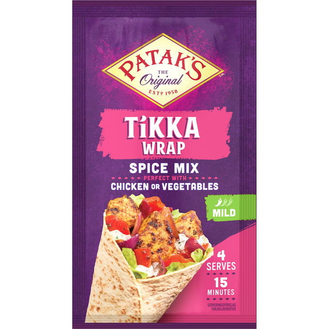 Patak's Tikka Wrap Kryddermix 4 Portioner