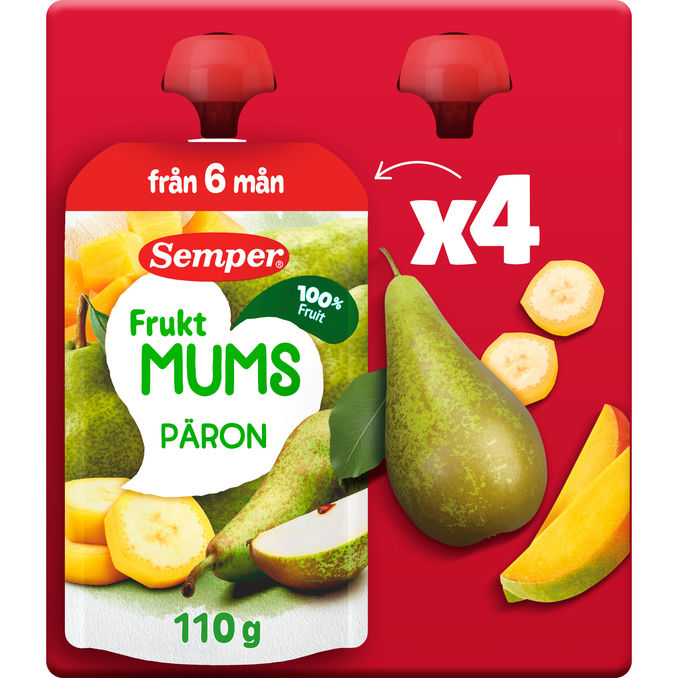 Semper Hedelmäsose Päärynä 4-pack