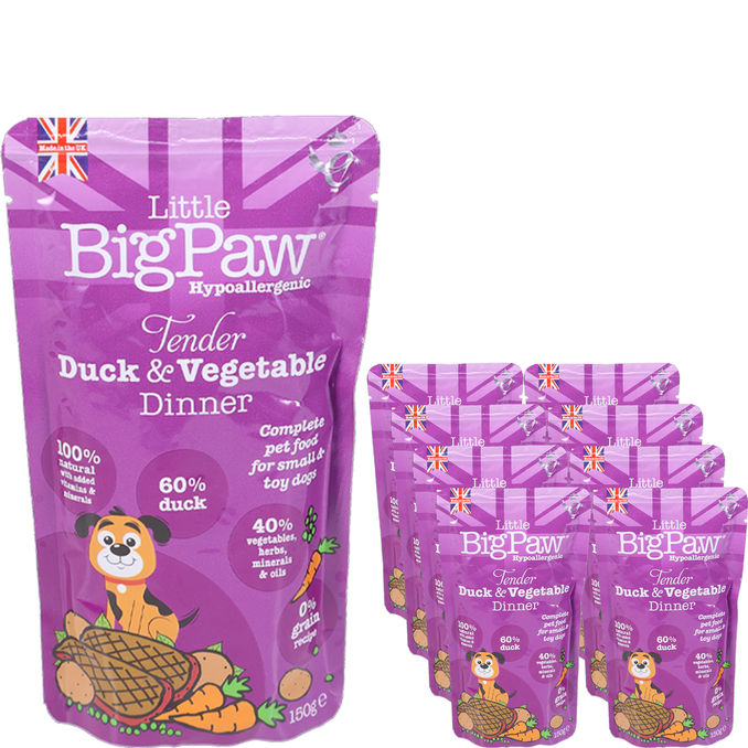 Little Big Paw Allergivenligt Foder Små Hunde Duck & Vegetable Dinner 8 x 150g