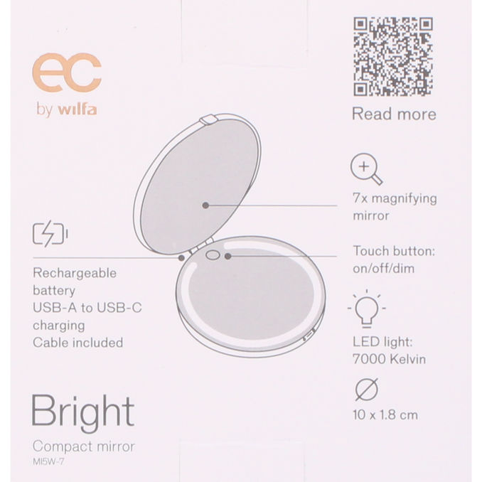 EC by Wilfa Kompakt Makeup Spejl m. LED-lys