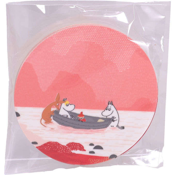 Mumi Coasters (9x9cm) Moomin Valley Pink 4-pak