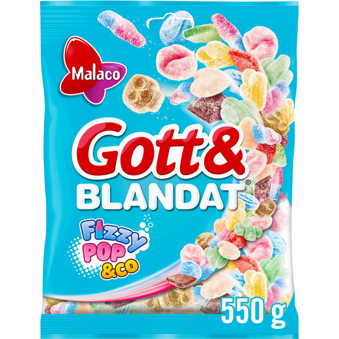 Malaco Godt & Blandet Fizzy Pop 550 g