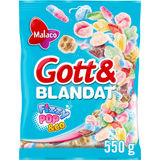 Bedst før: 03.11.2026 Malaco Godt & Blandet Fizzy Pop 550 g