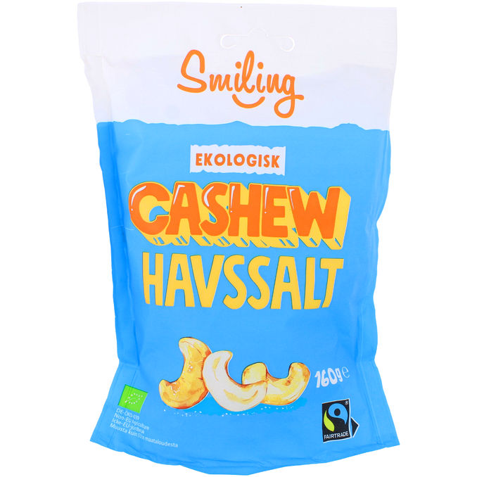 Smiling Cashewnötter Havssalt Eko