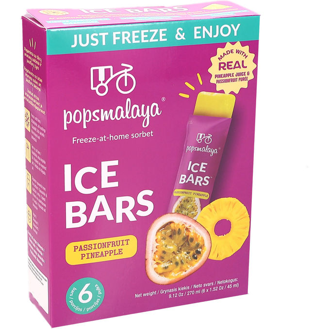 POPSMALAYA Isglass Sorbet Passionfrukt & Ananas 6-pack