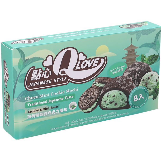 Qlove Choco Mint Cookie Mochi