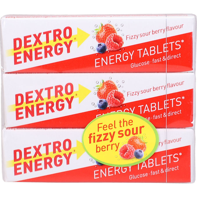 Dextro Energy Fizzy Sour Berry 3-pak