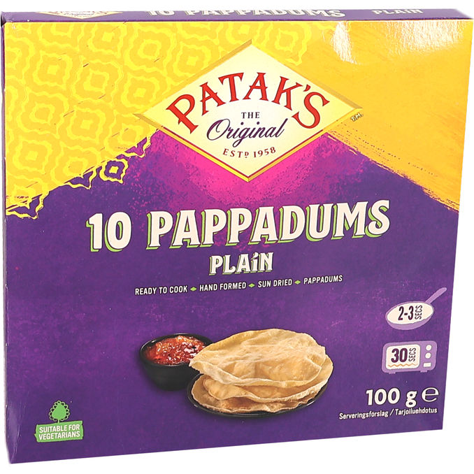 Patak's Pappadums naturell 100g