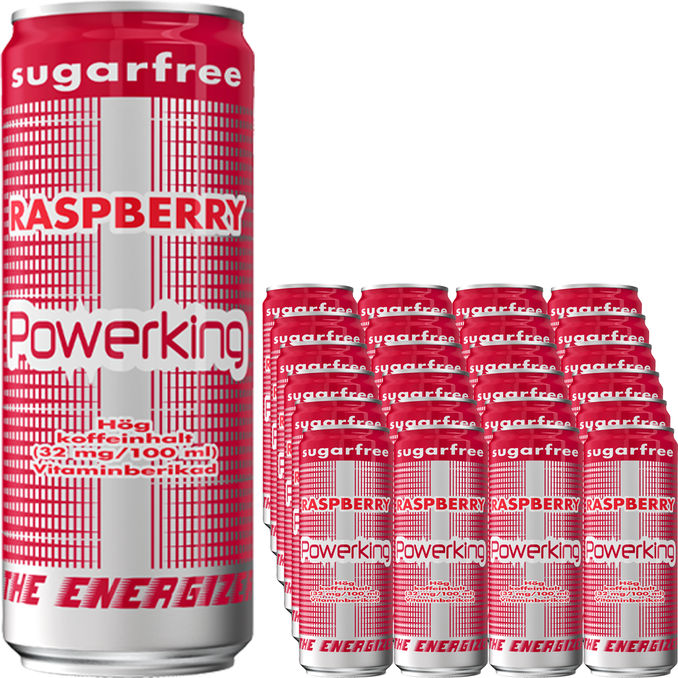 Powerking Energidryck Hallon Sockerfri 24-pack