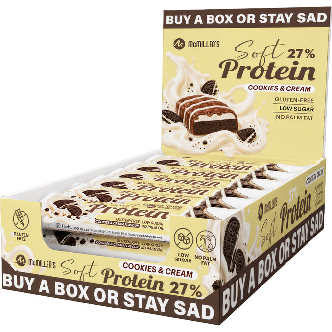 McMILLEN'S Proteiinipatukka Cookies & Cream 18-pack